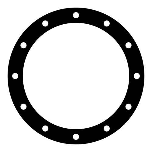 A basic 2D drawing for a custom gasket.